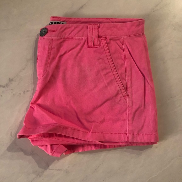 Express Neon Pink Trouser Shorts - Picture 5 of 5